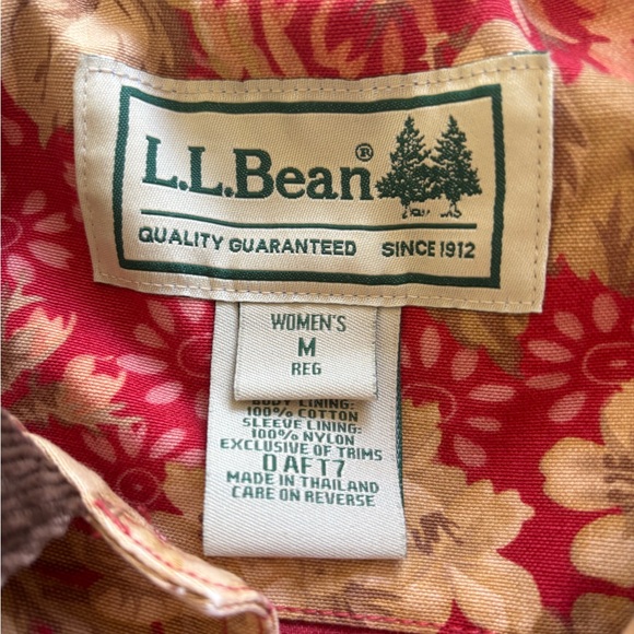Womens LL Bean Floral Chore Coat/Jacket Size Medium - Picture 5 of 5